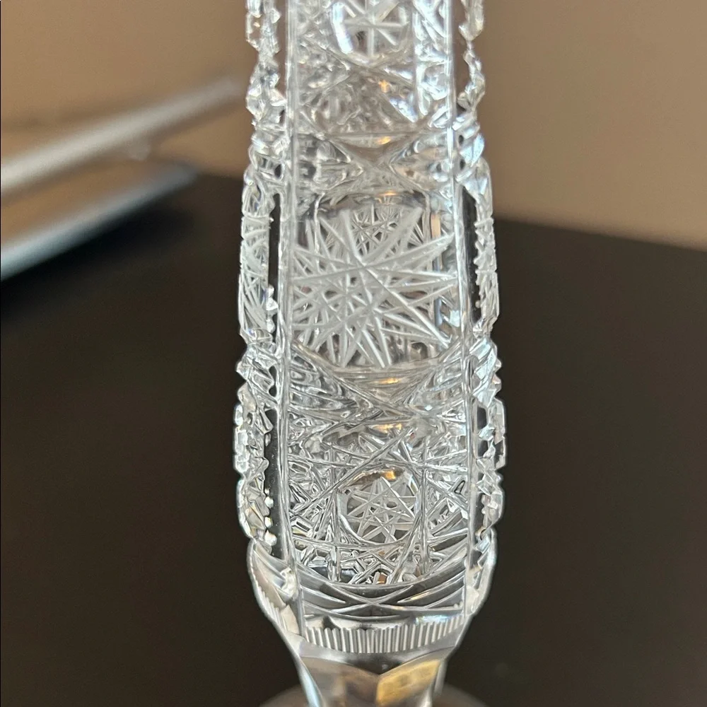 Vintage Bohemian 24% Lead Crystal Bud Vase 7